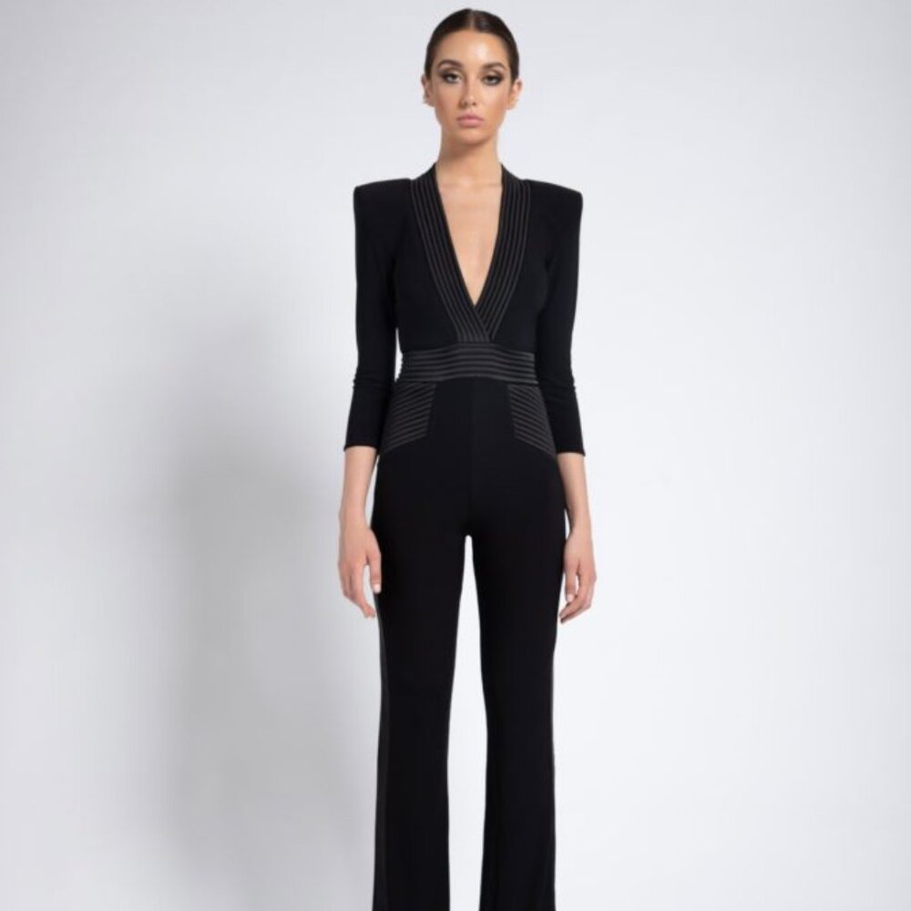 Zhivago Black Horus Satin Stripe Jumpsuit!!!